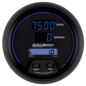AUTOMETER Tacho/Speedo Gauge 3 3/8", 260MPH / 260KMH 10K RPM Prgram, Digital, Bk W/ Blu LED