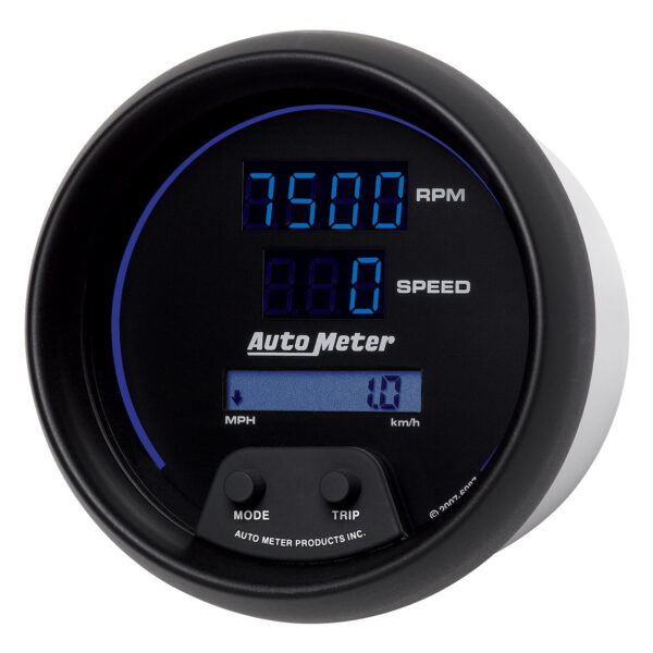 AUTOMETER Tacho/Speedo Gauge 3 3/8", 260MPH / 260KMH 10K RPM Prgram, Digital, Bk W/ Blu LED - Image 2