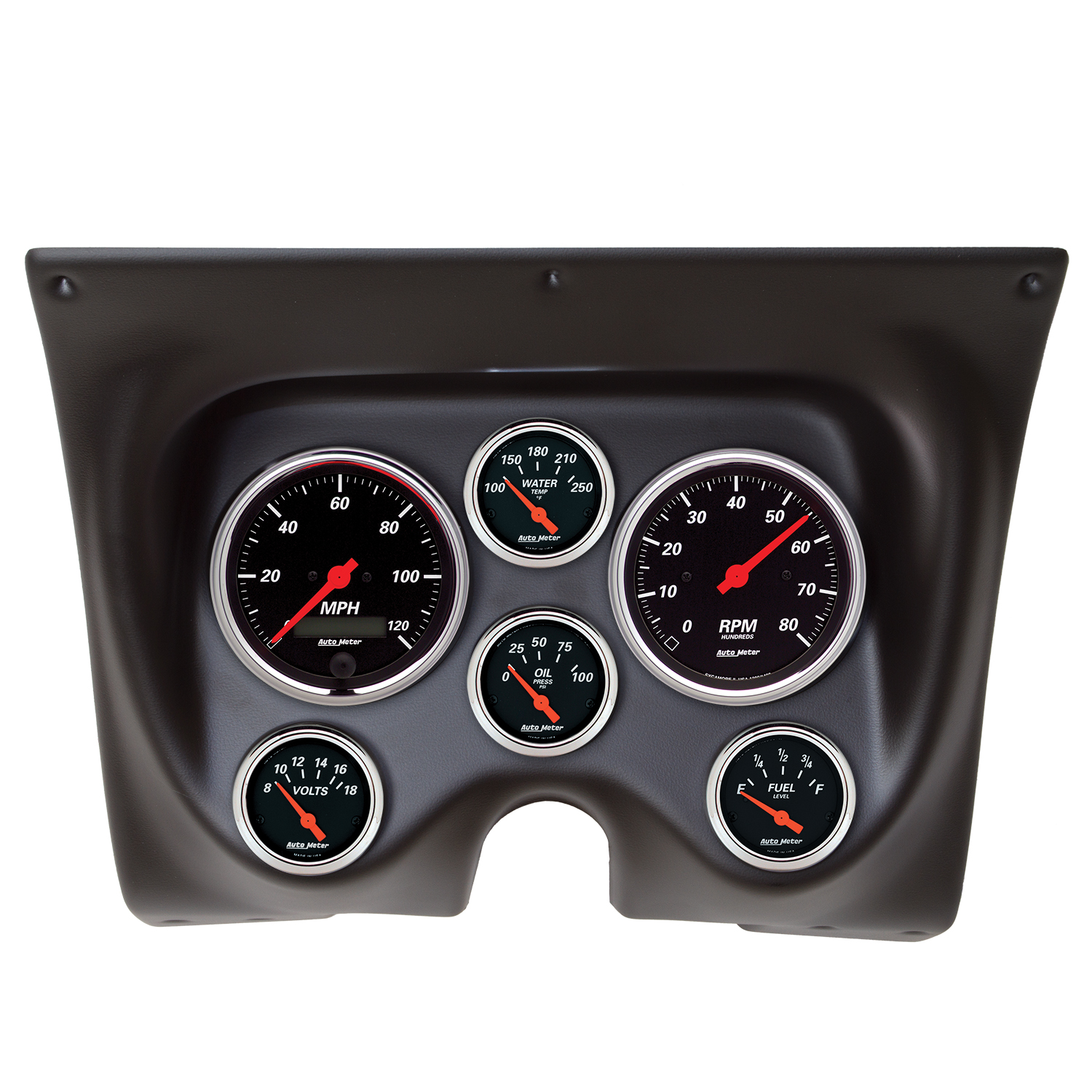 AUTOMETER Direct Fit Dash Kit, Camaro/Firebird 67-68, Tach/MPH/Fuel/Oilp/Wtmp/Volt, Db