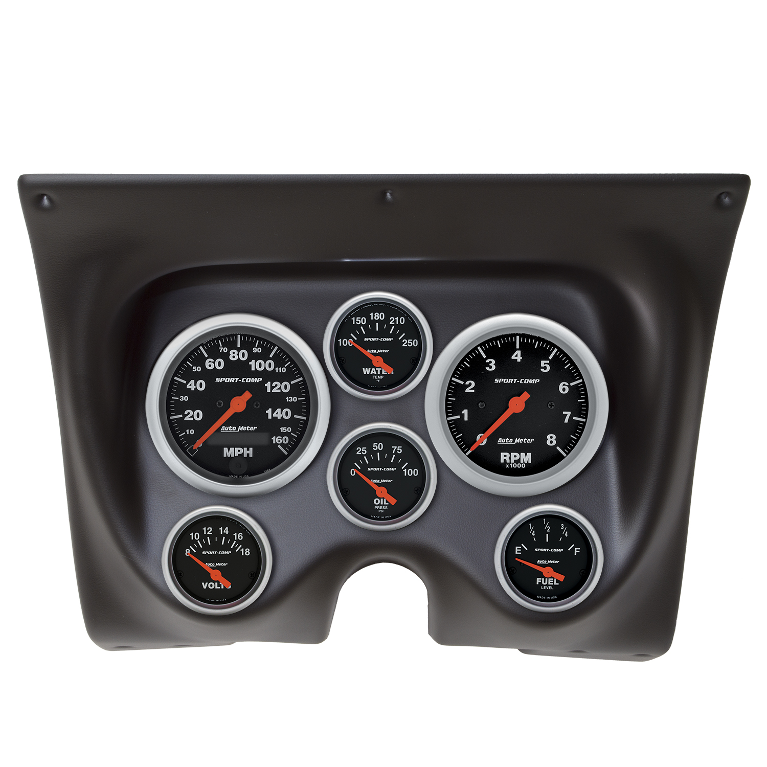 AUTOMETER Direct Fit Dash Kit, Camaro/Firebird 67-68, Tach/MPH/Fuel/Oilp/Wtmp/Volt, Sport-Comp