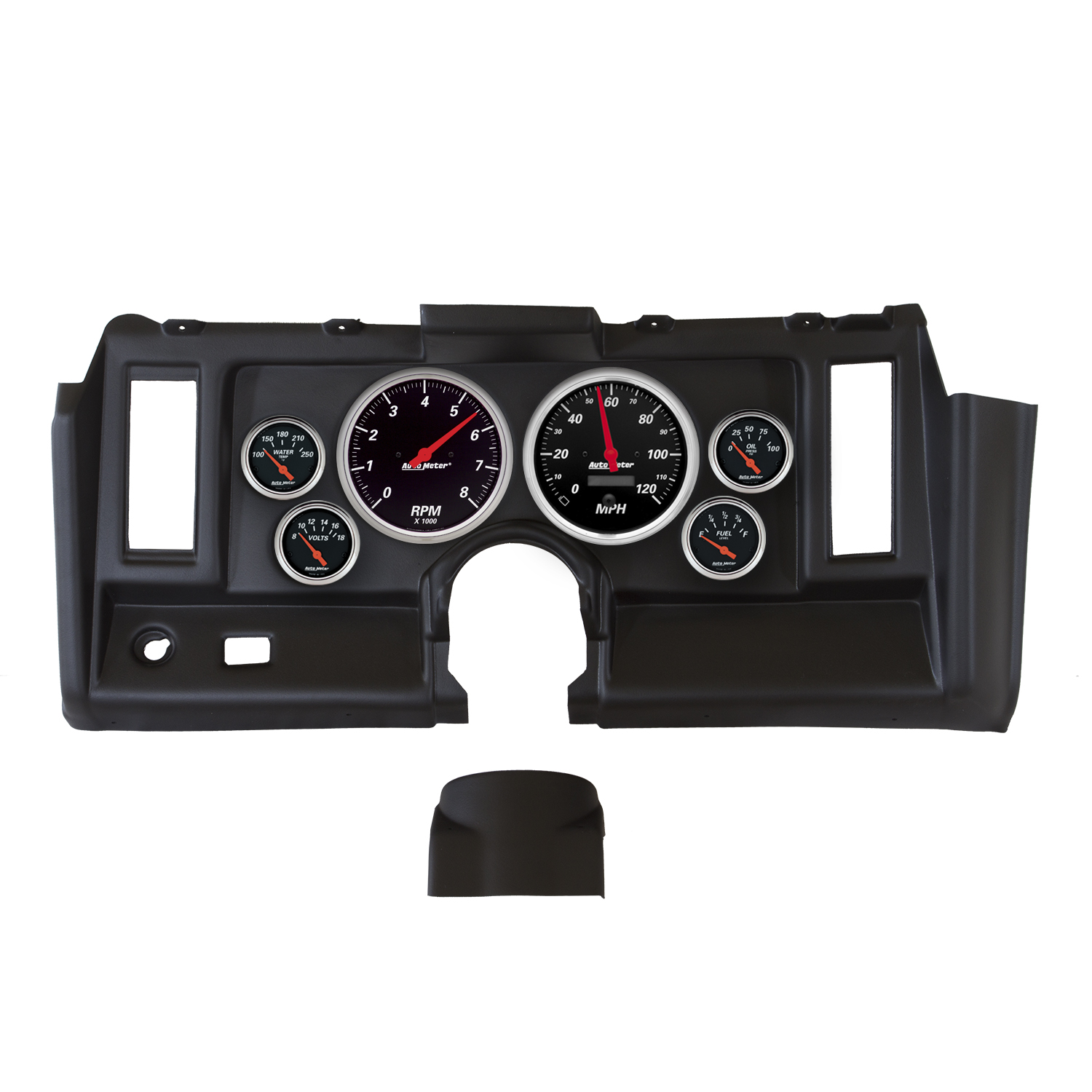 AUTOMETER Direct Fit Dash Kit, Camaro 69, Tach/MPH/Fuel/Oilp/Wtmp/Volt, Designer Black