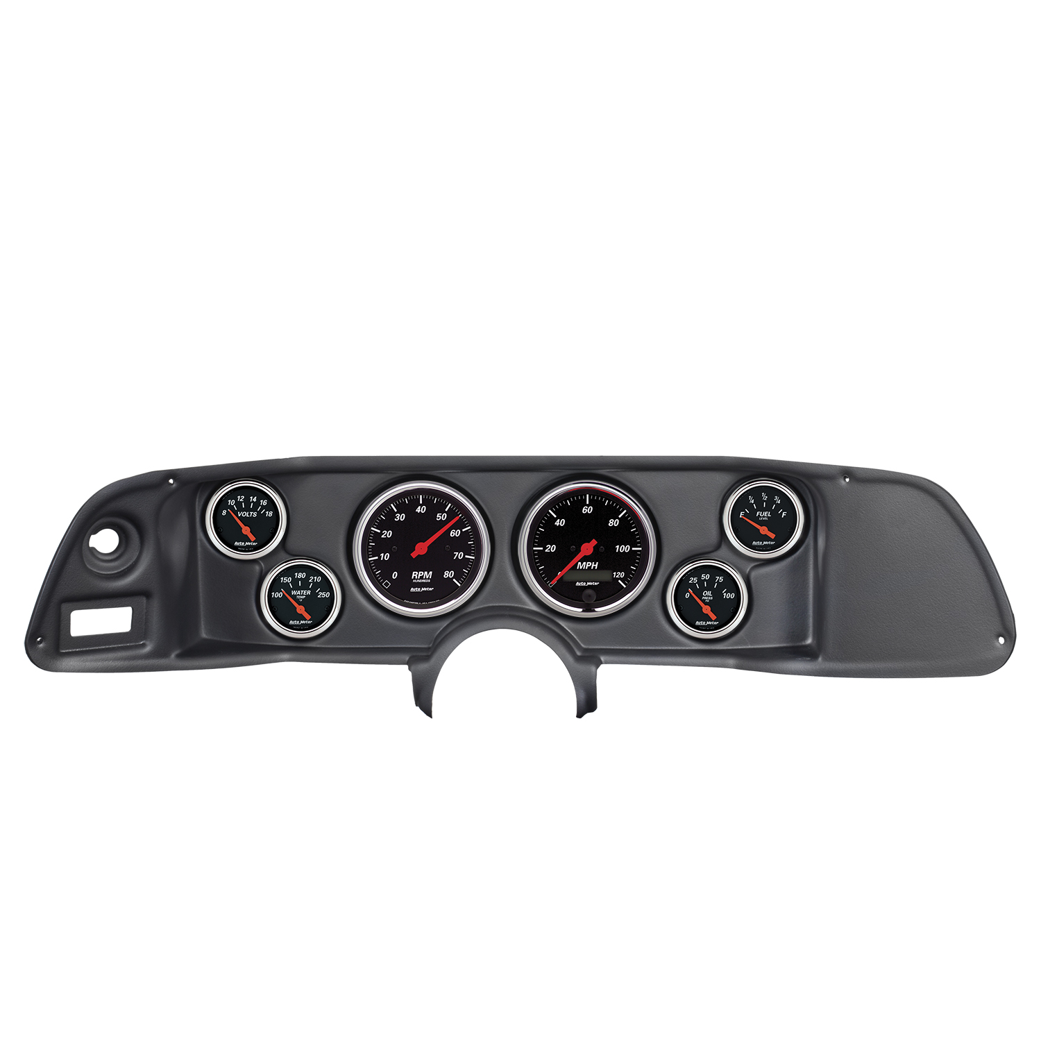 AUTOMETER Direct Fit Dash Kit, Camaro 70-78, Tach/MPH/Fuel/Oilp/Wtmp/Volt, Designer Black
