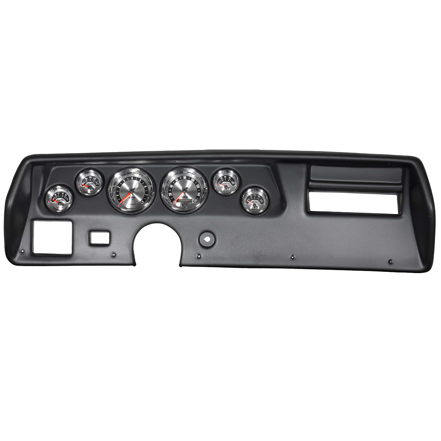 AUTOMETER Direct Fit Dash Kit, Chevelless/Elcamino/Monte 70-72, RPM/MPH/Fuel/Oilp/Wtmp/Bat, Am