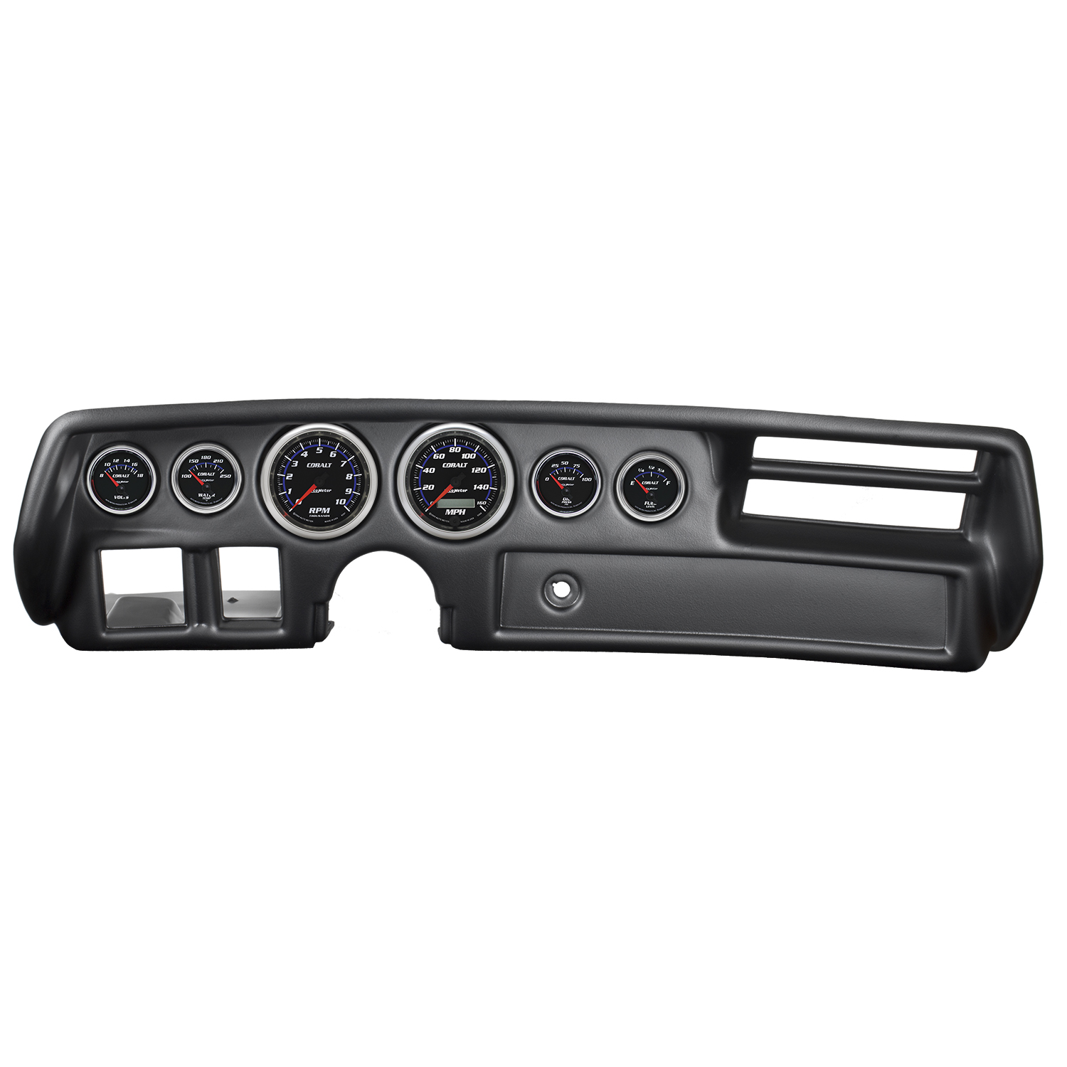 AUTOMETER Direct Fit Dash Kit, Chevelle/Elcamino/Malibu 70-72, RPM/MPH/Fuel/Oilp/Wtmp/Bat, Cblt