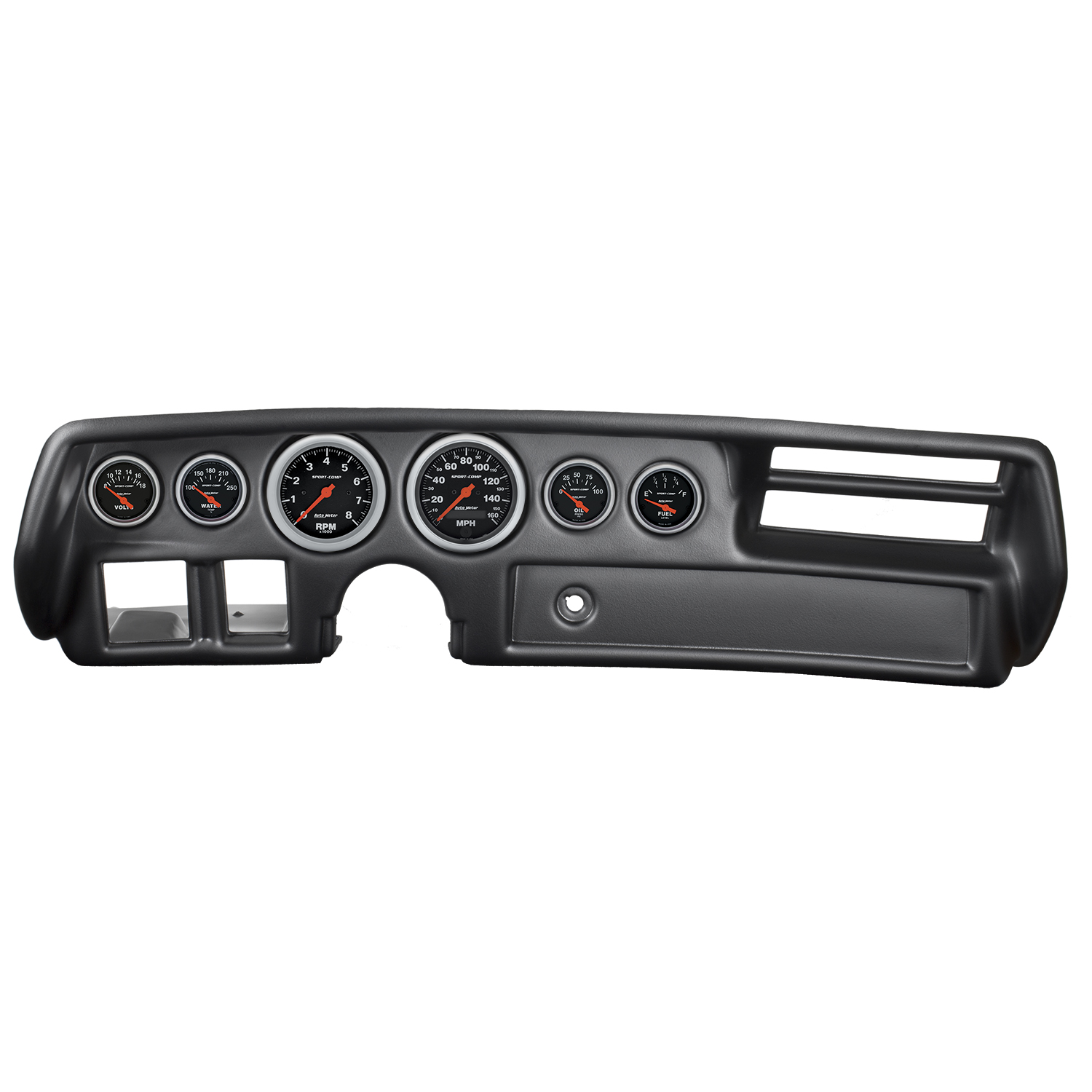 AUTOMETER Direct Fit Dash Kit, Chevelle/Elcamino/Malibu 70-72, RPM/MPH/Fuel/Oilp/Wtmp/Volt, Sport-Comp