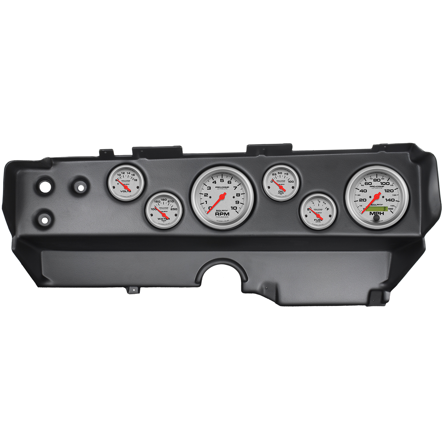 AUTOMETER Direct Fit Dash Kit, Ebody/Cuda/Challenger 70-74, Tach/MPH/Fuel/Oilp/Wtmp/Volt, Ul