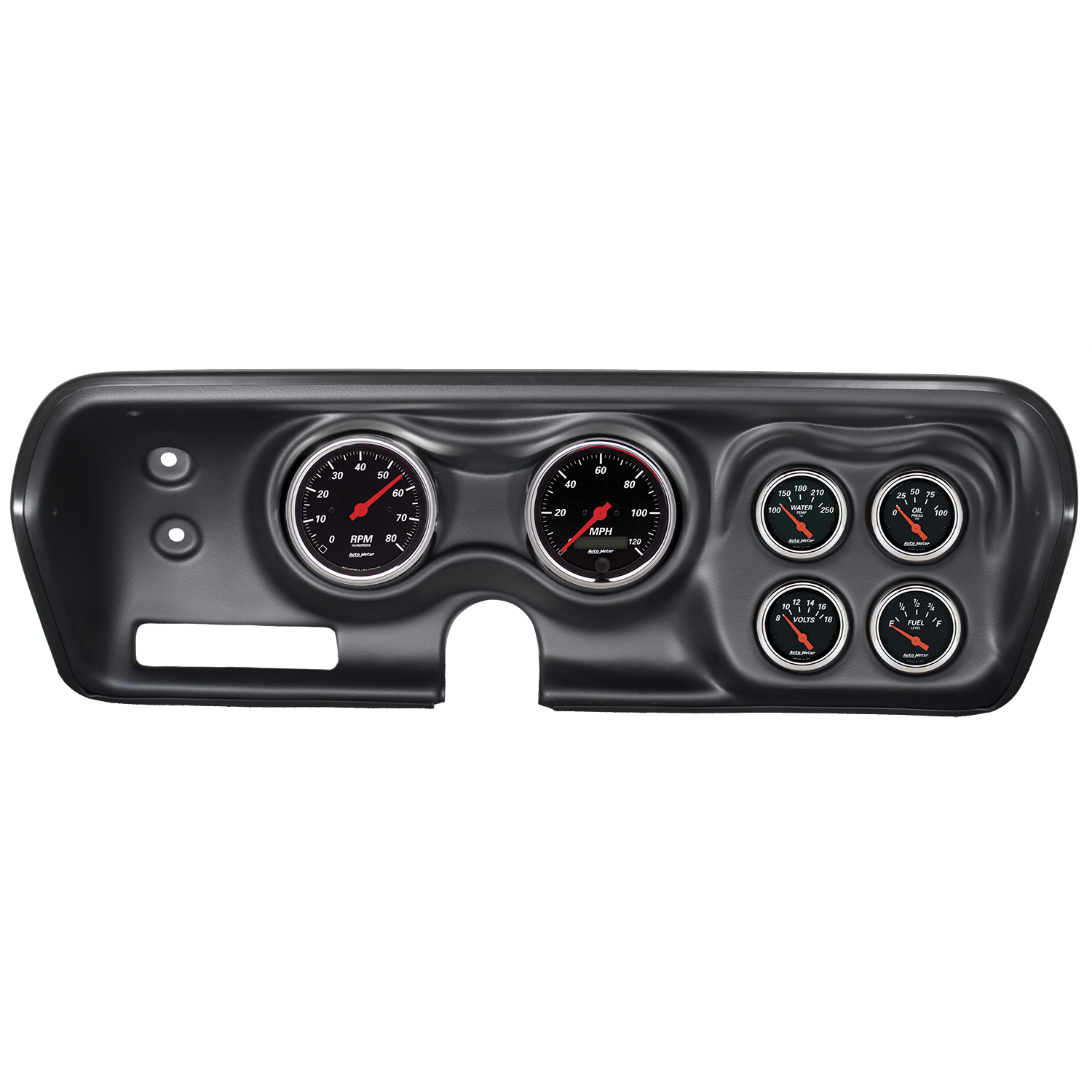 AUTOMETER Direct Fit Dash Kit, Bbody/Charger/GTX/Roadrunner/Sat 71-74, RPM/MPH/Fuel/Oilp/Wtmp/Bat, Db