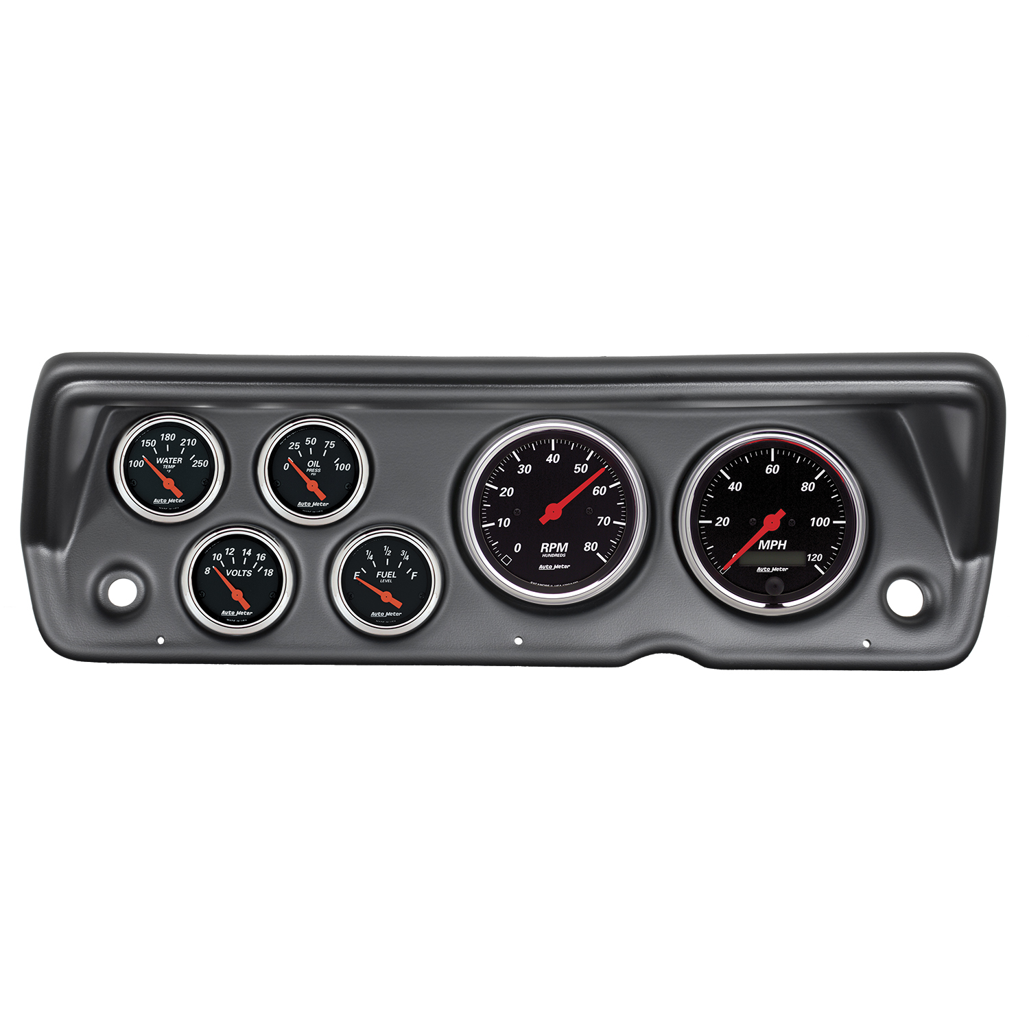 AUTOMETER Direct Fit Dash Kit, Abody/Duster/Demon/Dart 70-76, Tach/MPH/Fuel/Oilp/Wtmp/Volt, Db