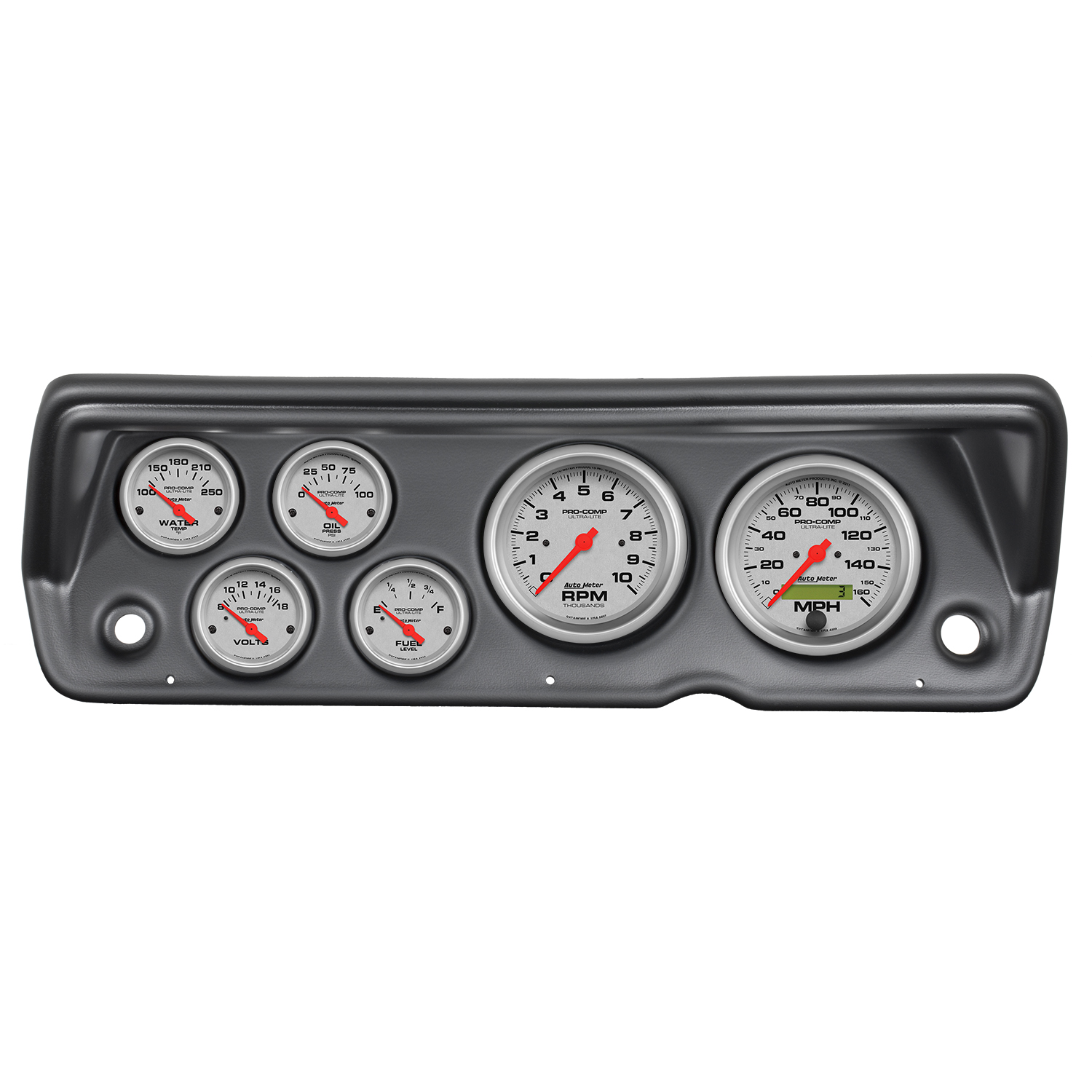 AUTOMETER Direct Fit Dash Kit, Abody/Duster/Demon/Dart 70-76, Tach/MPH/Fuel/Oilp/Wtmp/Volt, Ul