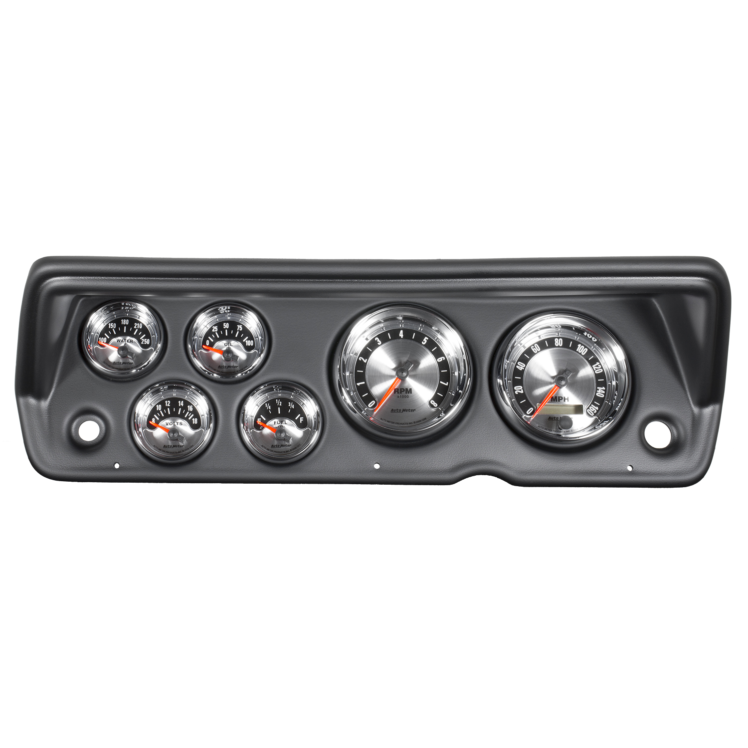 AUTOMETER Direct Fit Dash Kit, Abody/Duster/Demon/Dart 70-76, Tach/MPH/Fuel/Oilp/Wtmp/Volt, Am