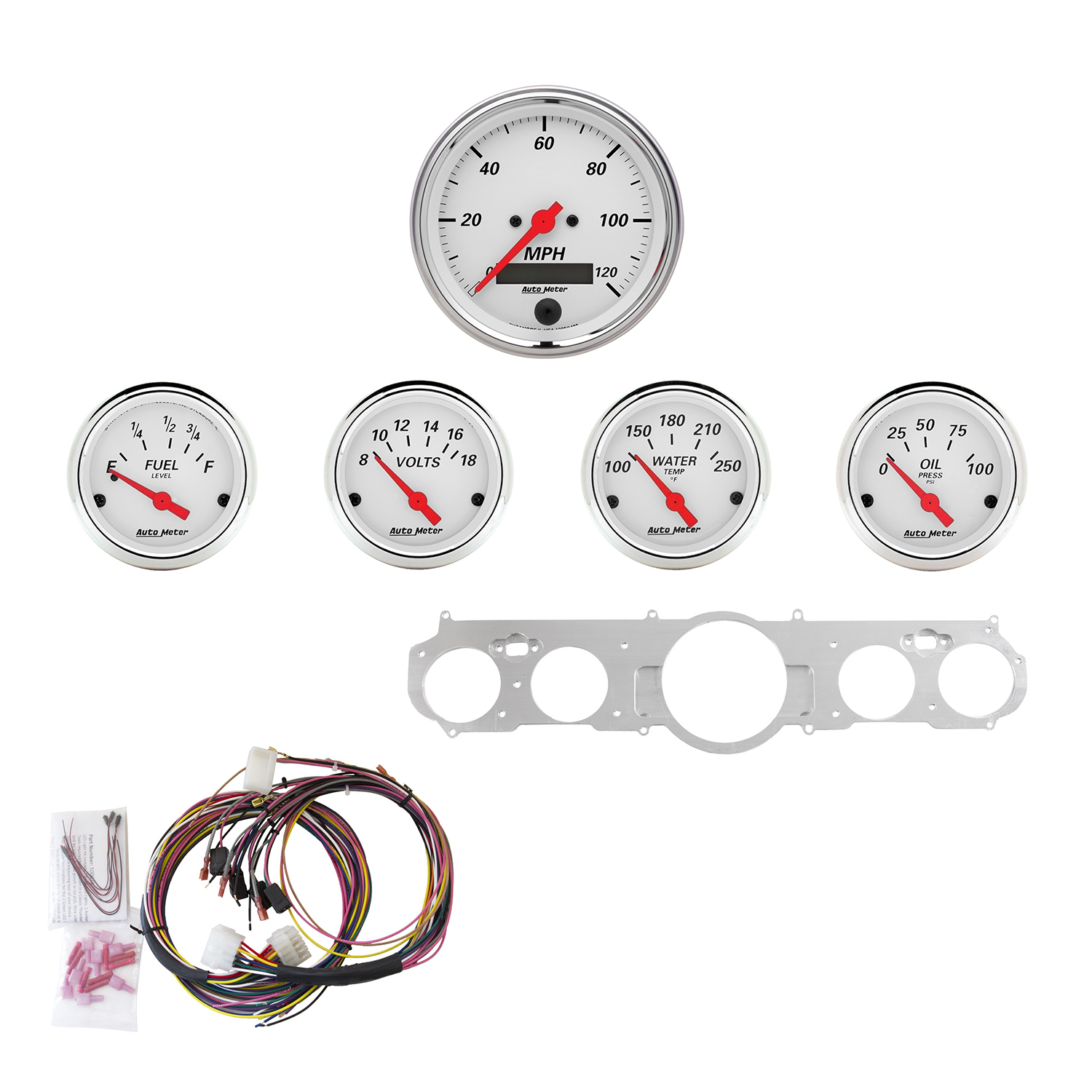 AUTOMETER Direct Fit Dash Kit, Mustang 65-66, MPH/Fuel/Oilp/Wtmp/Bat, Aw