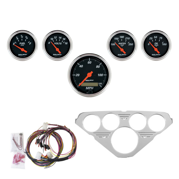 AUTOMETER Direct Fit Dash Kit, Chevy Truck 55-59, MPH/Fuel/Oilp/Wtmp/Bat, Db