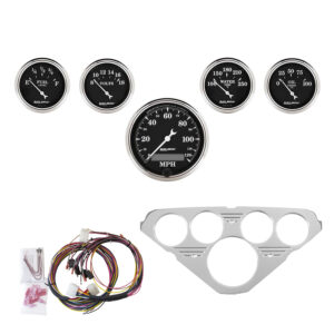 AUTOMETER Direct Fit Dash Kit, Chevy Truck 55-59, MPH/Fuel/Oilp/Wtmp/Bat, Otb
