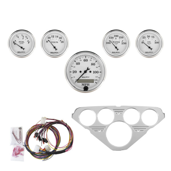 AUTOMETER Direct Fit Dash Kit, Chevy Truck 55-59, MPH/Fuel/Oilp/Wtmp/Bat, Otw