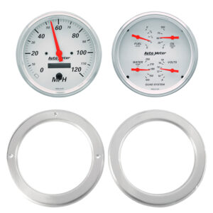 AUTOMETER Direct Fit Dash Kit, 2 PC, Chevy Truck 54-55, 2 X 5",  Arctic White