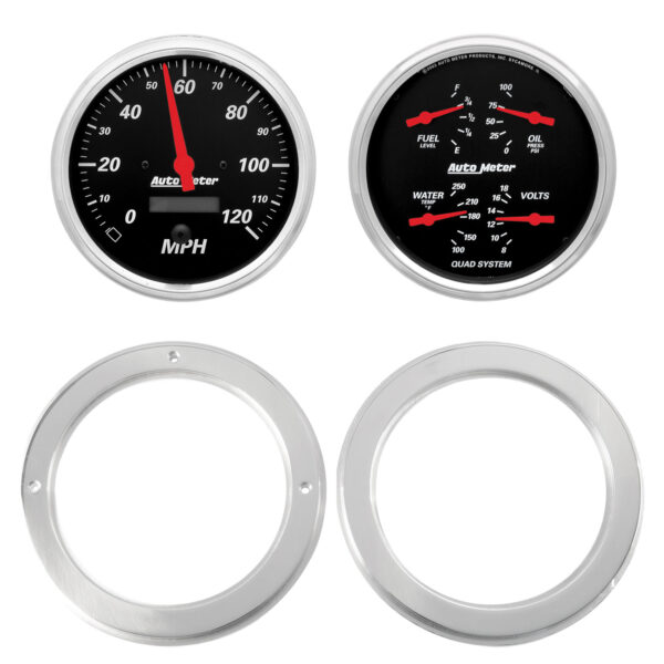 AUTOMETER Direct Fit Dash Kit, 2 PC, Chevy Truck 54-55, 2 X 5",  Designer Black