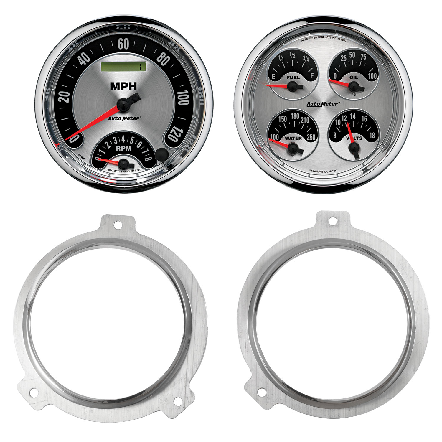 AUTOMETER Direct Fit Dash Kit, 2 PC, Chevy Car 51-52, 2 X 5", American Muscle