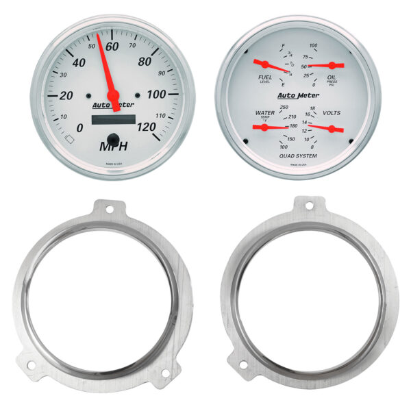 AUTOMETER Direct Fit Dash Kit, 2 PC, Chevy Car 51-52, 2 X 5",  Arctic White