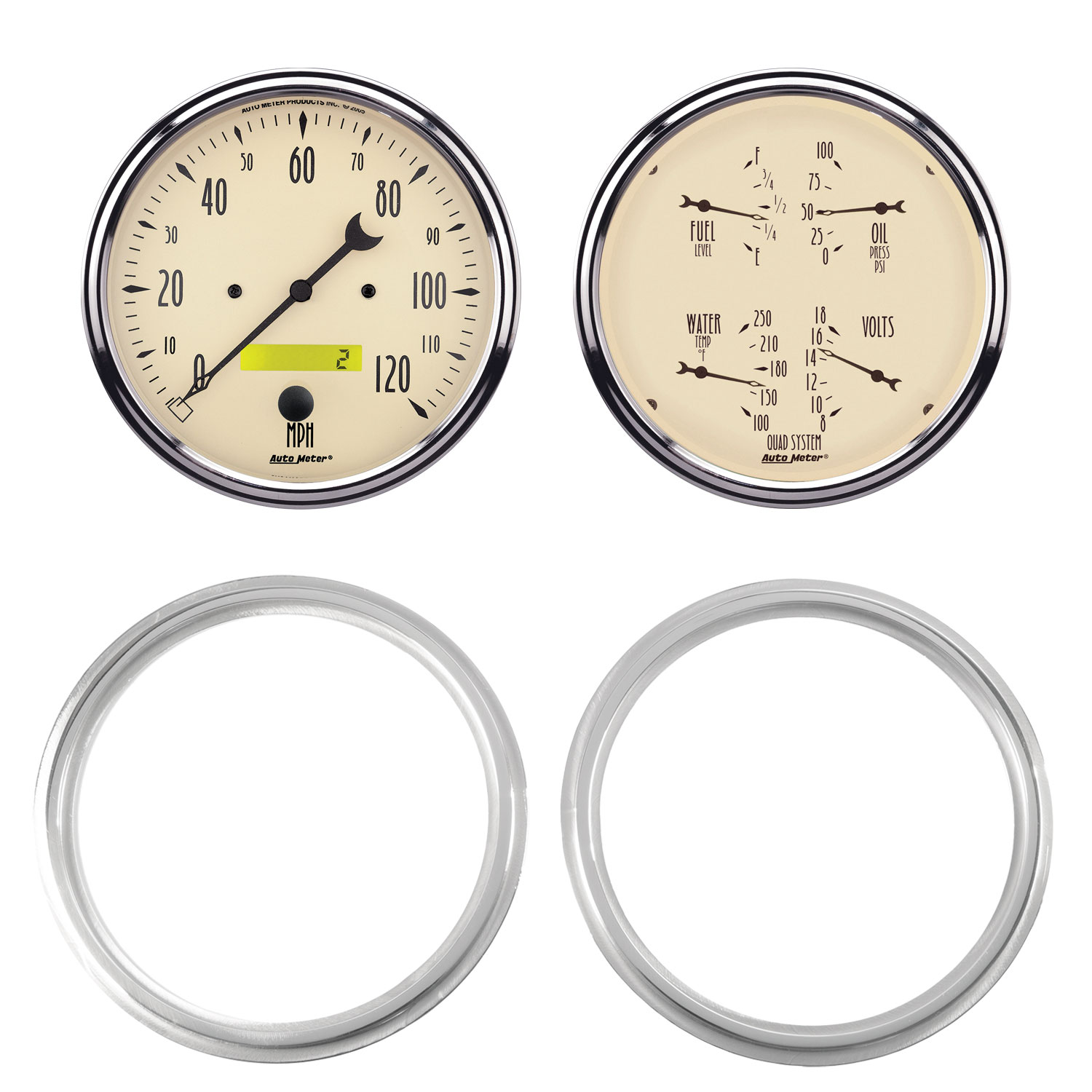 AUTOMETER Direct Fit Dash Kit, 2 PC, Chevy Truck 47-53, 2 X 5", Antique Beige