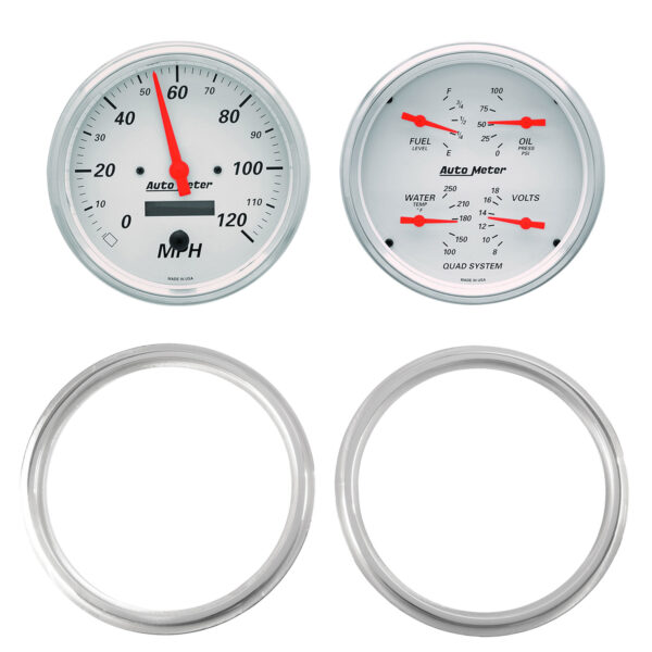 AUTOMETER Direct Fit Dash Kit, 2 PC, Chevy Truck 47-53, 2 X 5",  Arctic White