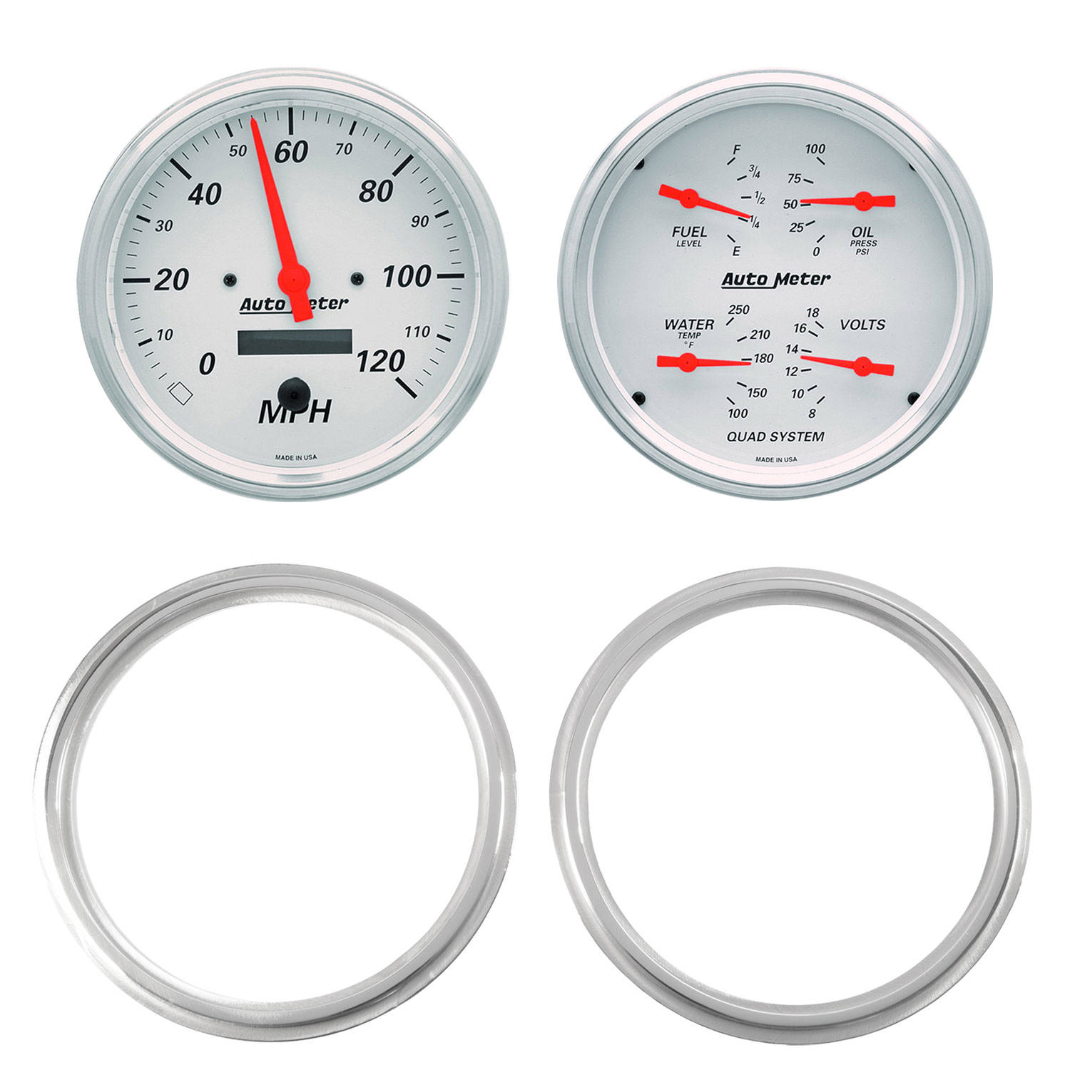 AUTOMETER Direct Fit Dash Kit, 2 PC, Chevy Truck 47-53, 2 X 5",  Arctic White