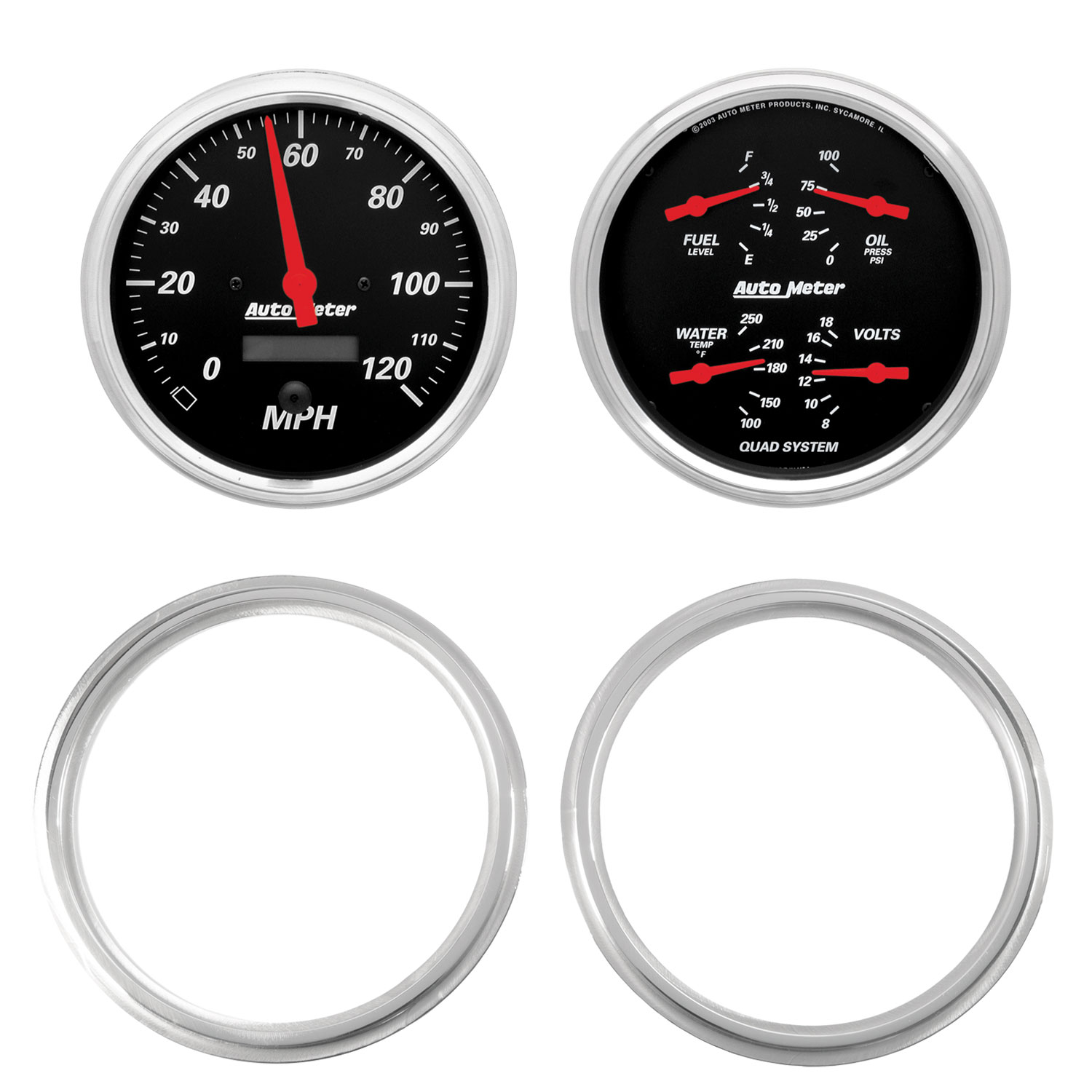 AUTOMETER Direct Fit Dash Kit, 2 PC, Chevy Truck 47-53, 2 X 5", Designer Black