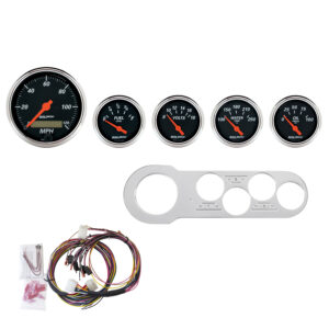 AUTOMETER Direct Fit Dash Kit, Chevy Car 53-54, MPH/Fuel/Oilp/Wtmp/Bat, Db