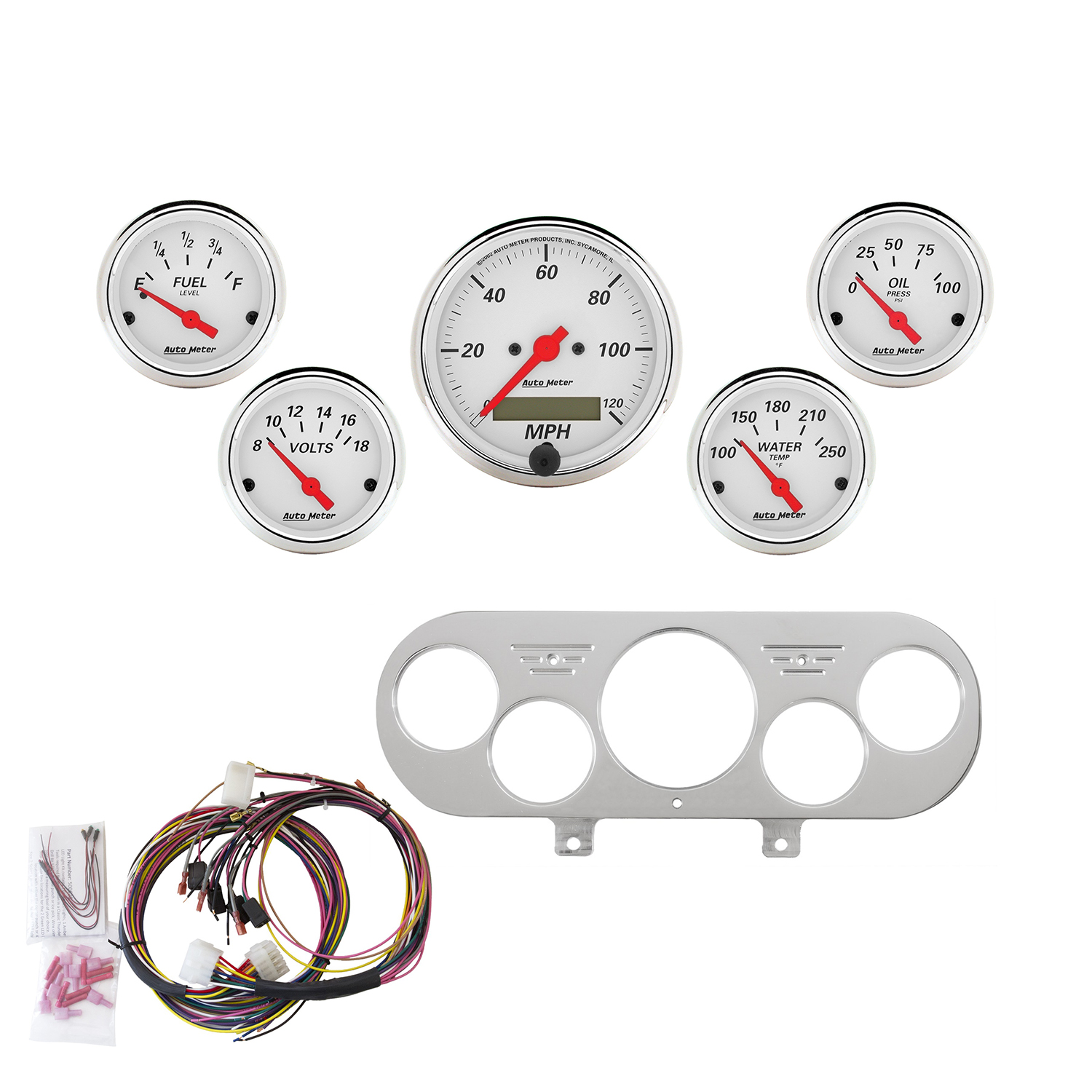 AUTOMETER Direct Fit Dash Kit, Nova 62-65, MPH/Fuel/Oilp/Wtmp/Bat, Aw