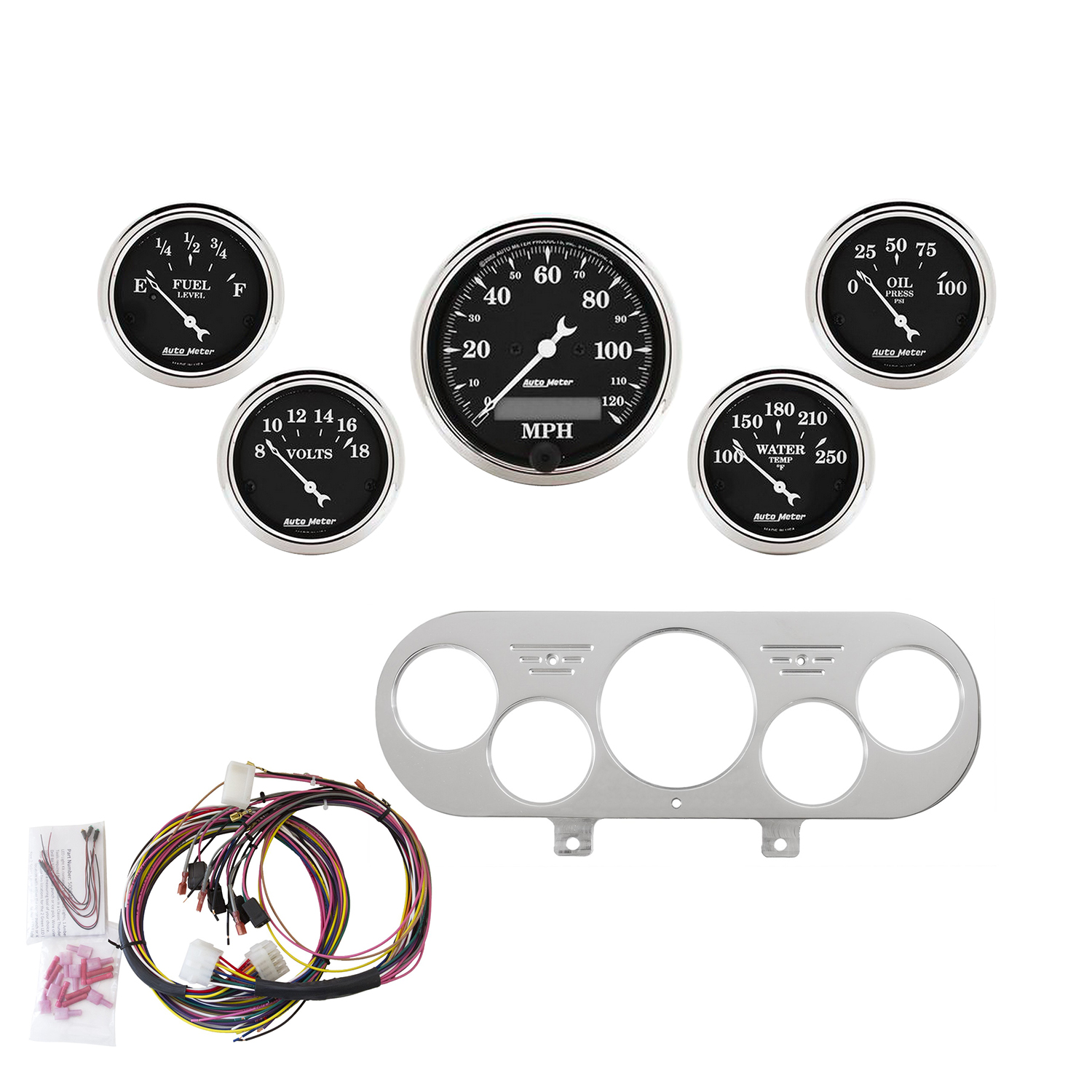 AUTOMETER Direct Fit Dash Kit, Nova 62-65, MPH/Fuel/Oilp/Wtmp/Bat, Otb