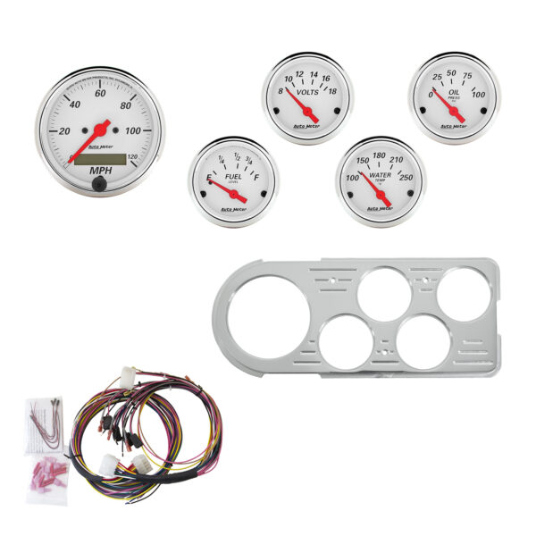 AUTOMETER Direct Fit Dash Kit, Ford Truck 48-50, MPH/Fuel/Oilp/Wtmp/Bat, Aw