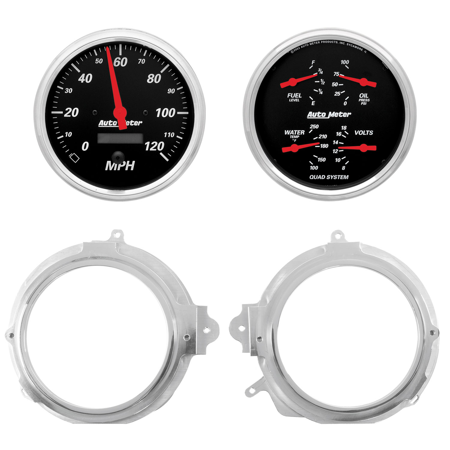 AUTOMETER Direct Fit Dash Kit, 2 PC, Camaro/Firebird 67-68, 2 X 5" Sr Bezel Designer Black
