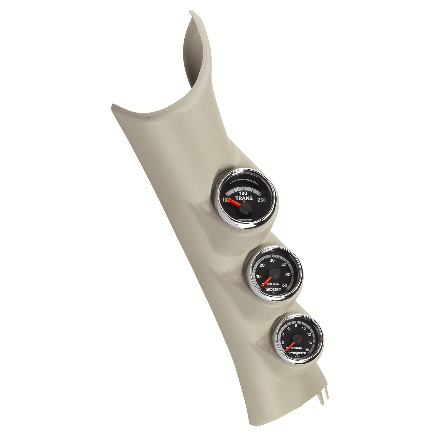 AUTOMETER Diesel Gauge Kit, A-Pillar, Ram 10-19, Bst/Egt/Trans, 60PSI/2000&deg;f/250&deg;f, Fact Match