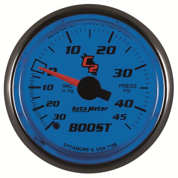 AUTOMETER Vacuum/Boost Gauge 2 1/16", 30Inhg-45PSI, Mechanical, C2 - Image 2