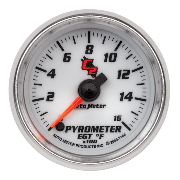 AUTOMETER EGT Pyrometer Gauge 2 1/16", 1600°f, Digital Stepper Motor, C2