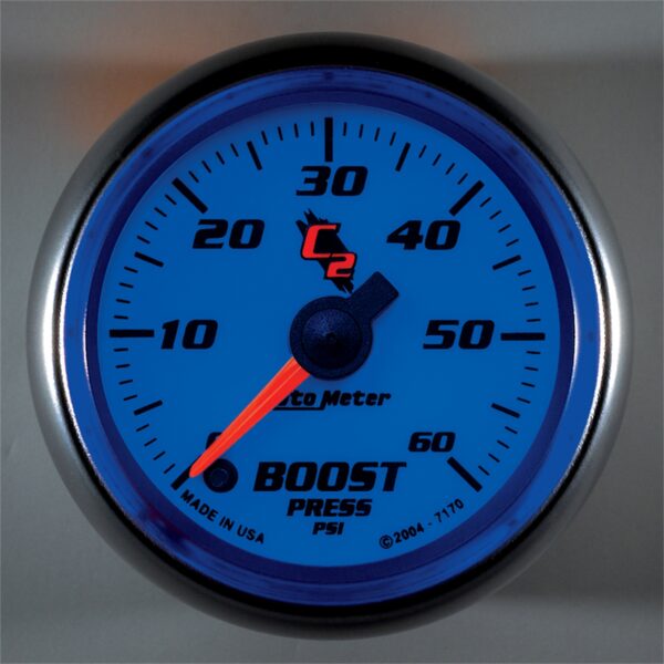 AUTOMETER Boost Gauge 2 1/16", 60PSI, Digital Stepper Motor, C2 - Image 2