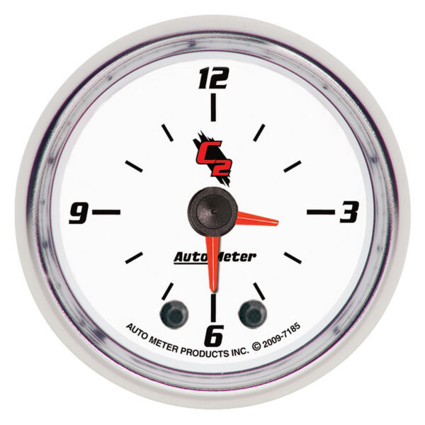 AUTOMETER Clock Gauge 2 1/16", 12hr, Analogue, C2
