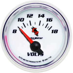 AUTOMETER Voltmeter Gauge 2 1/16", 18V, Electric, C2