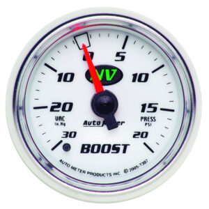AUTOMETER Vacuum/Boost Gauge 2 1/16", 30Inhg-20PSI, Mechanical, Nv