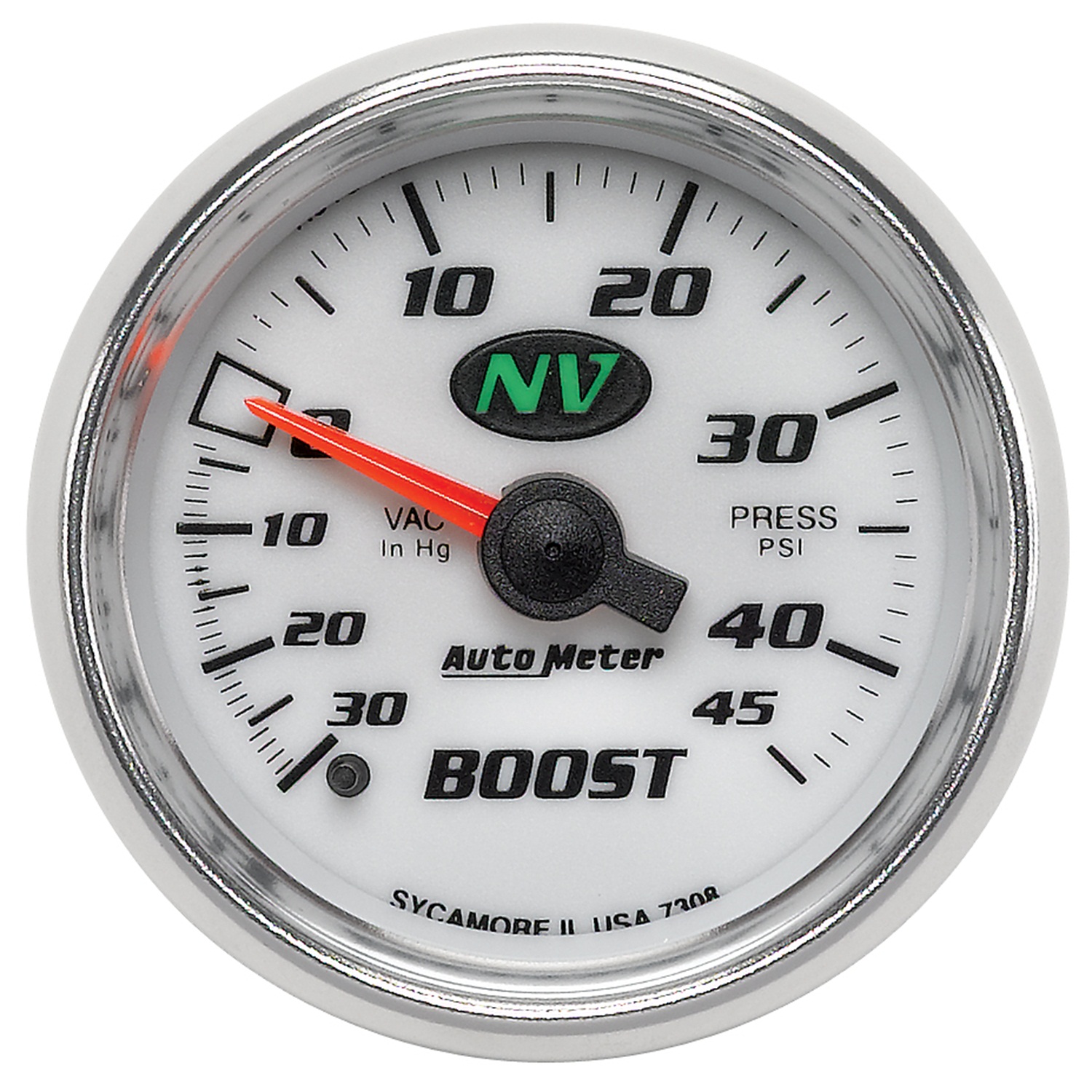 AUTOMETER Vacuum/Boost Gauge 2 1/16", 30Inhg-45PSI, Mechanical, Nv