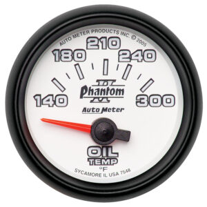 AUTOMETER Oil Temperature Gauge 2 1/16", 140-300°f, Electric, Phantom II