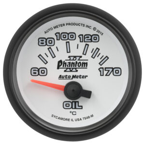 AUTOMETER Oil Temperature Gauge 2 1/16", 60-170°f, Electric, Phantom II