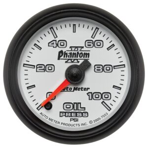 AUTOMETER Oil Pressure Gauge 2 1/16", 100PSI, Digital Stepper Motor, Phantom II