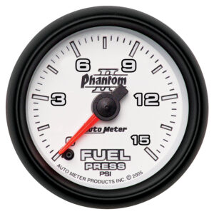 AUTOMETER Fuel Pressure Gauge 2 1/16", 15PSI, Digital Stepper Motor, Phantom II