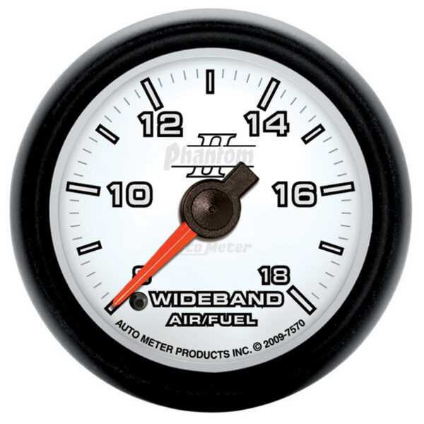 AUTOMETER Wideband Air/Fuel Ratio AFR Gauge Analogue, 2 1/16", 8:1-18:1, Stpr Mtr, Phantom II