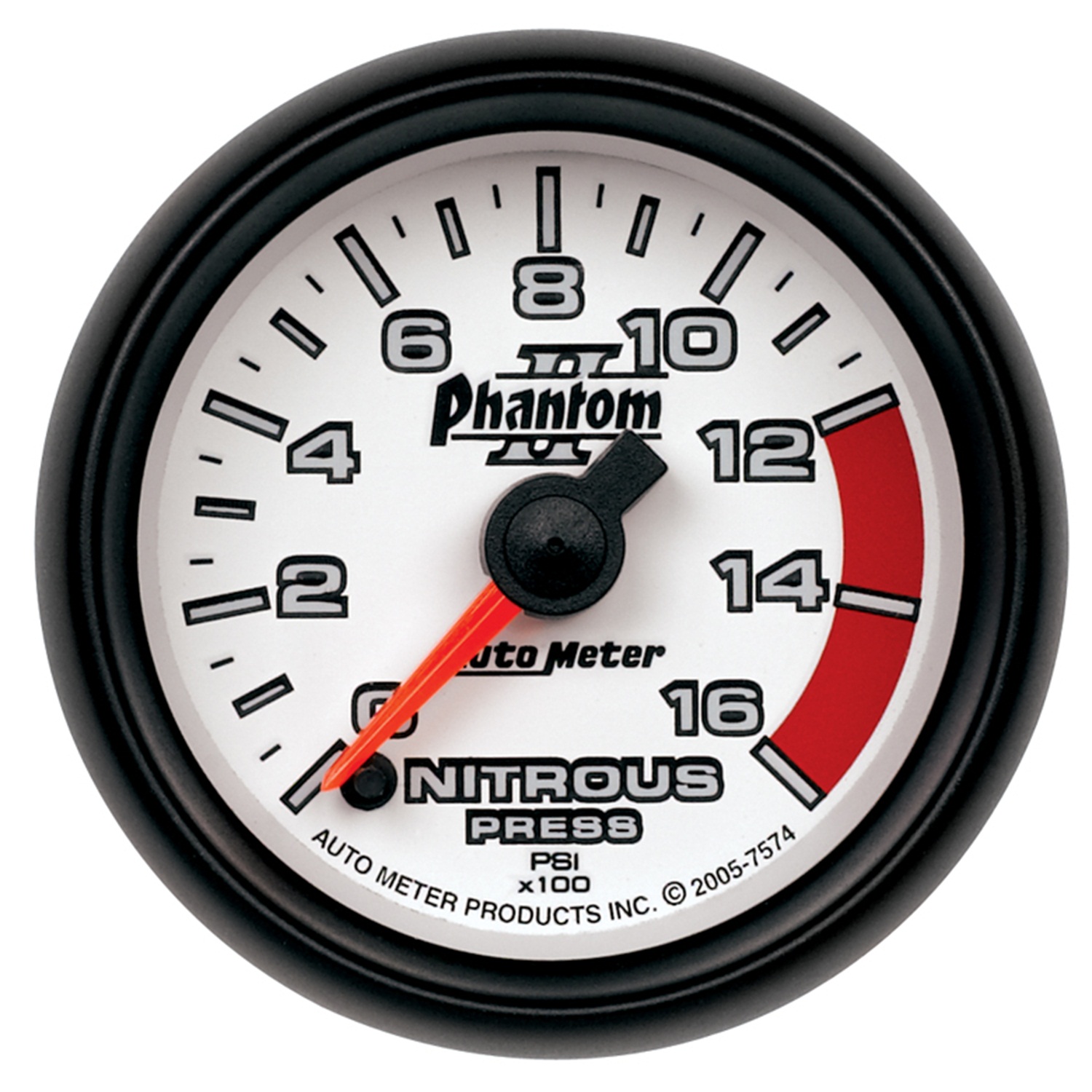 AUTOMETER Nitrous Pressure Gauge 2 1/16", 1600PSI, Digital Stepper Motor, Phantom II