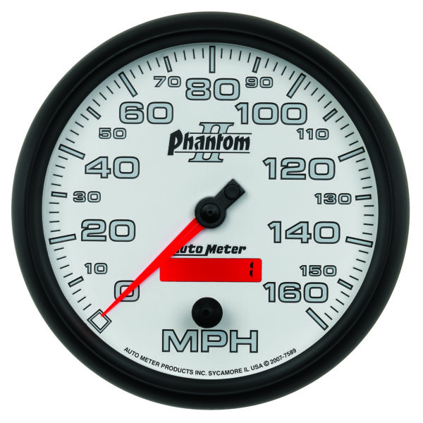 AUTOMETER Speedometer Gauge 5", 160MPH, Elec. Programmable, Phantom II