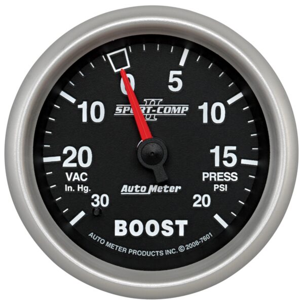 AUTOMETER Vacuum/Boost Gauge 2 5/8", 30Inhg-20PSI, Mechanical, Sport-Comp II