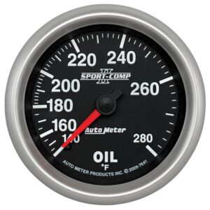 AUTOMETER Oil Temperature Gauge 2 5/8", 140-280°f, Mechanical, Sport-Comp II
