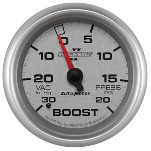 AUTOMETER Vacuum/Boost Gauge 2 5/8", 30Inhg-20PSI, Mechanical, Ultra-Lite II