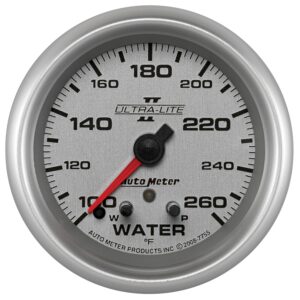 AUTOMETER Water Temperature Gauge 2 5/8", 260°f, Stepper Motor W/ Peak & Warn, Ultra-Lite II